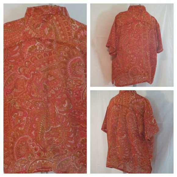 Burnt Orange Paisley Blouse - Picture 3 of 5